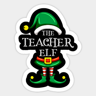 The Teacher Elf Matching Family Christmas Pajama Sticker